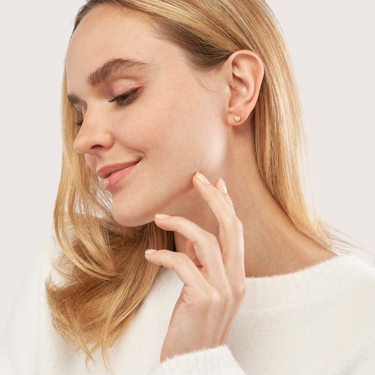 14k Gold Puffy Heart Earrings