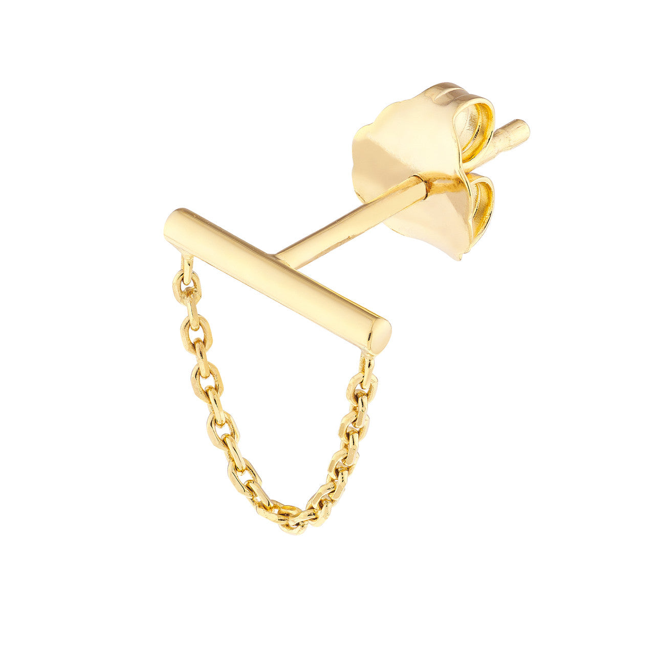 14k Gold Bar Chain Earrings