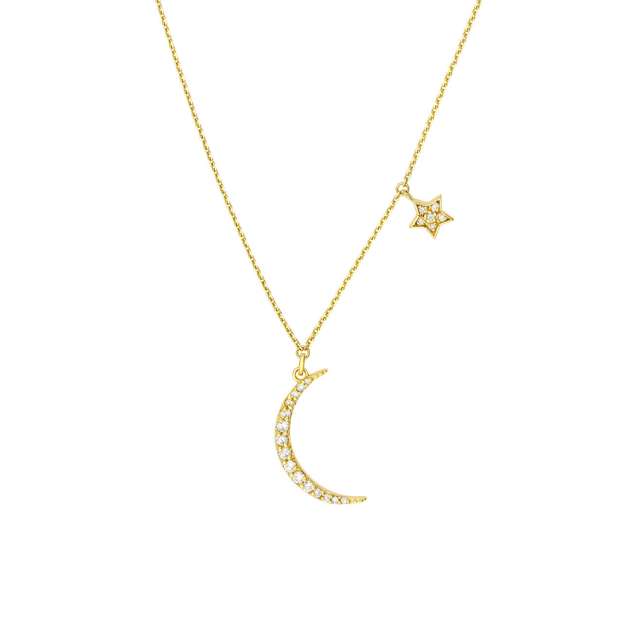 14k Gold Diamond Celestial Necklace
