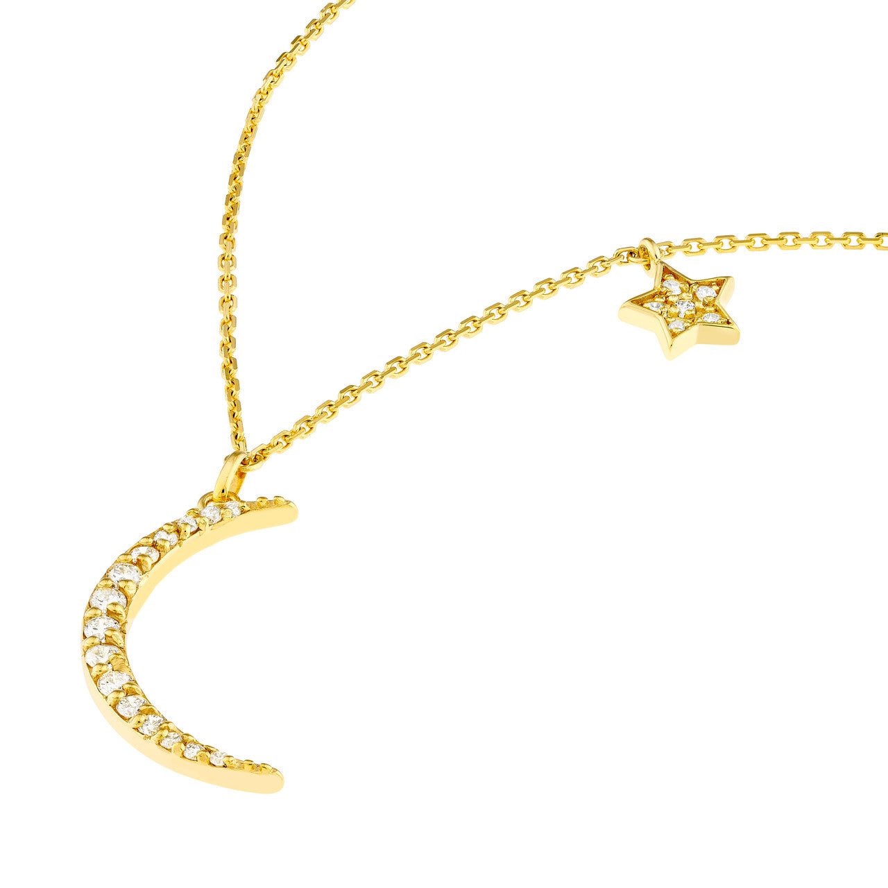 14k Gold Diamond Celestial Necklace