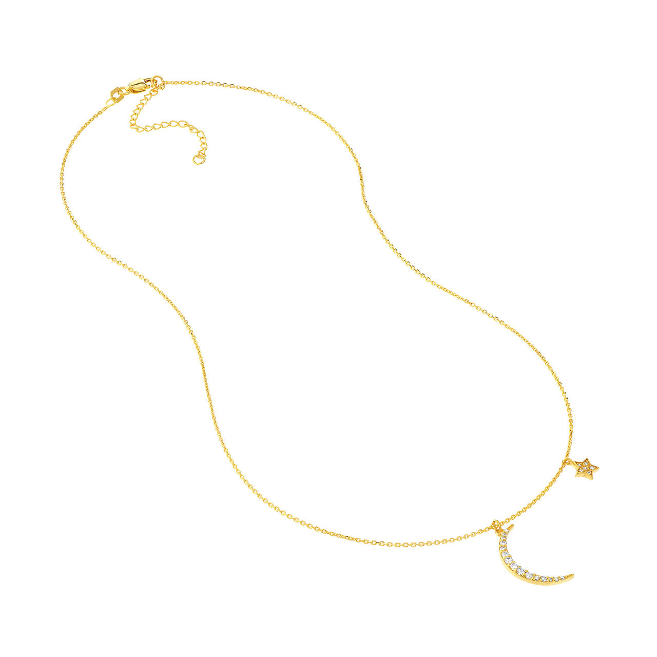 14k Gold Diamond Celestial Necklace