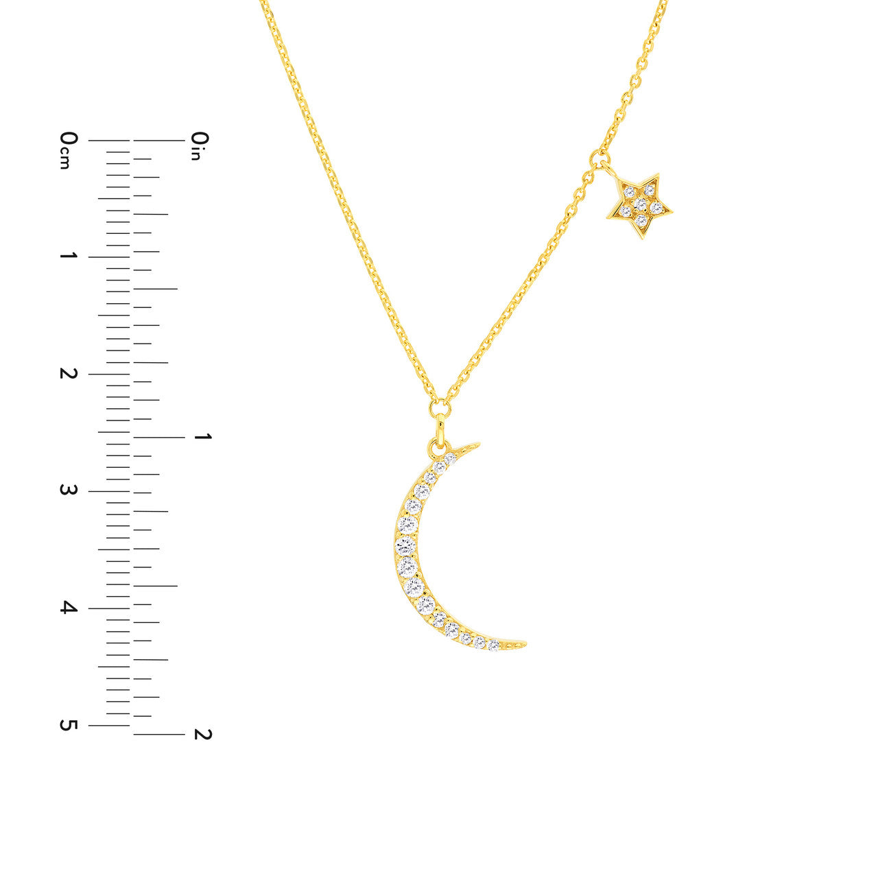 14k Gold Diamond Celestial Necklace