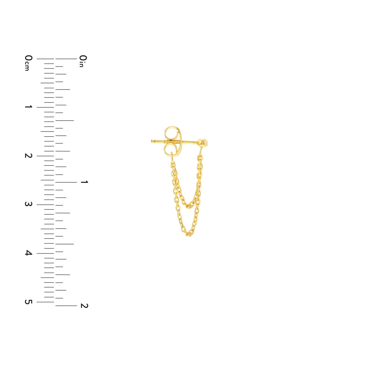 14k Gold Double Chain Drape Earrings