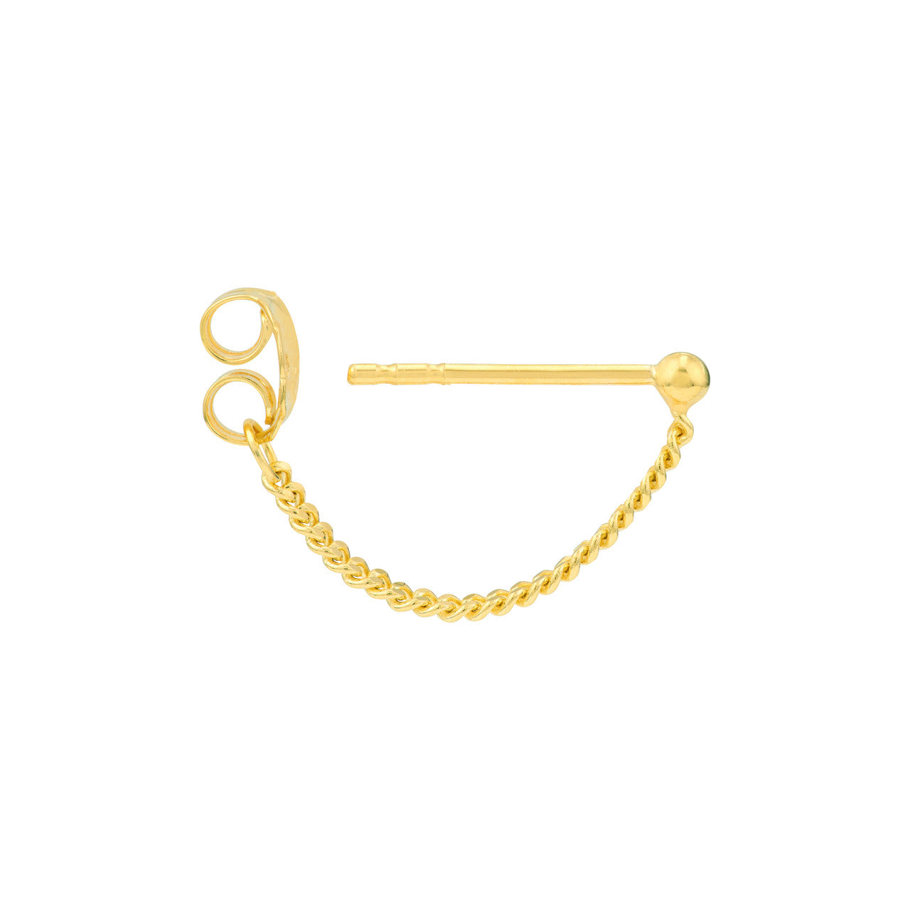 14k Gold Cuban Link Chain Earrings