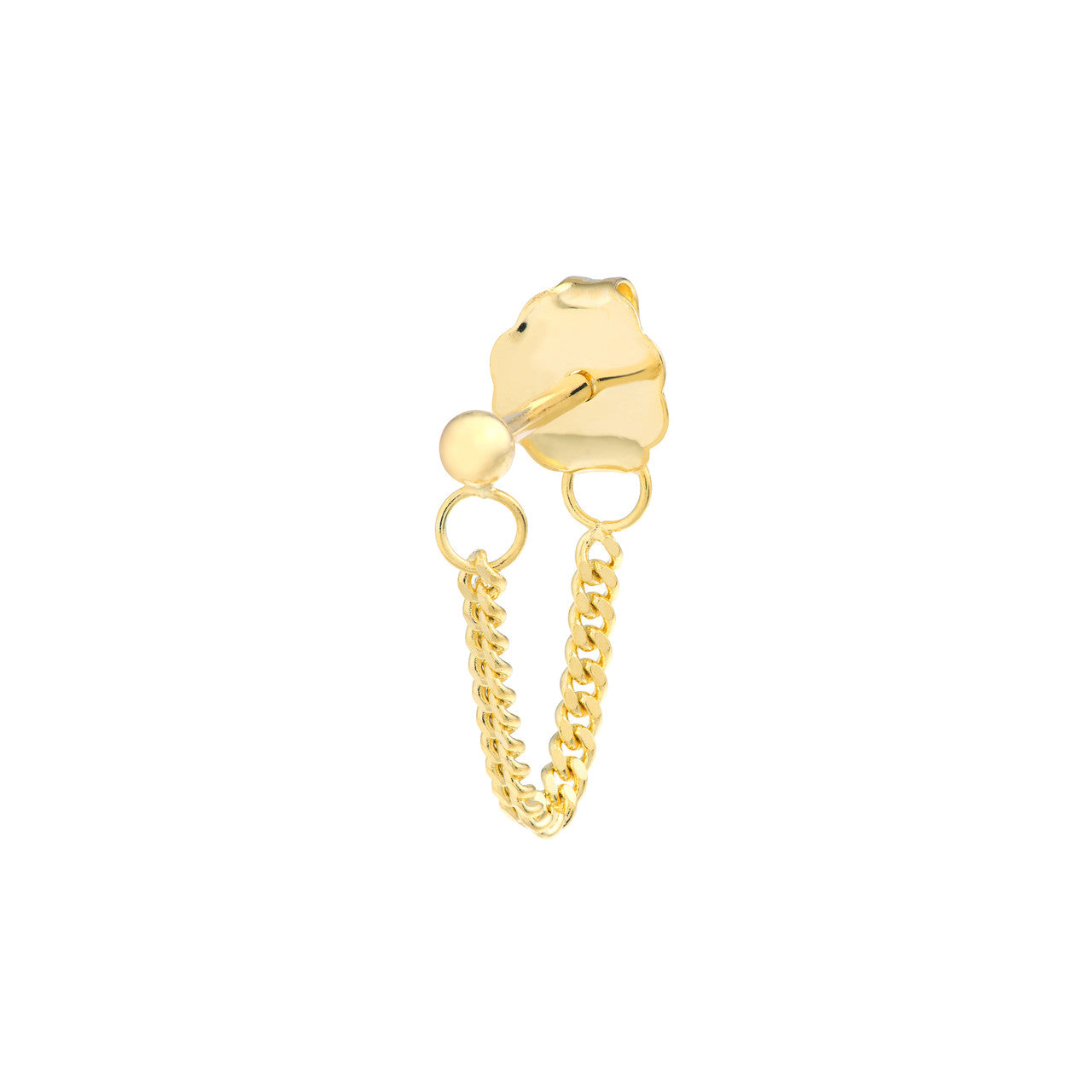 14k Gold Cuban Link Chain Earrings