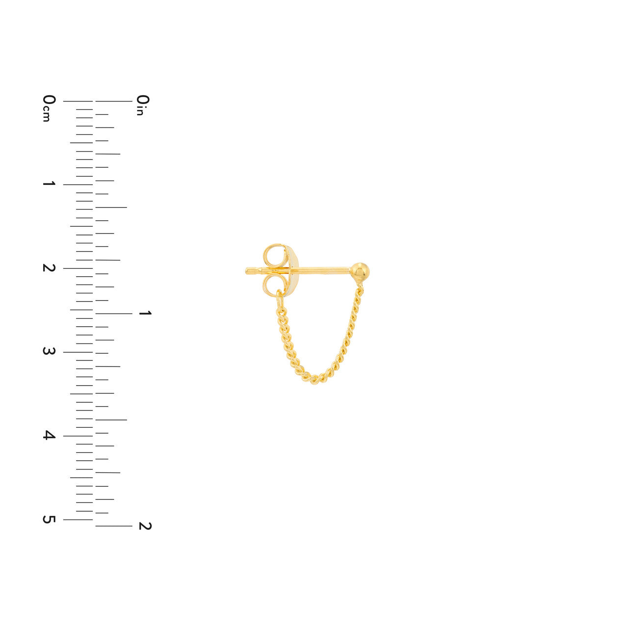 14k Gold Cuban Link Chain Earrings