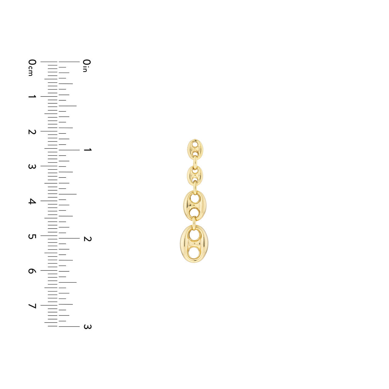 14k Gold Puff Oval Drop Earrings
