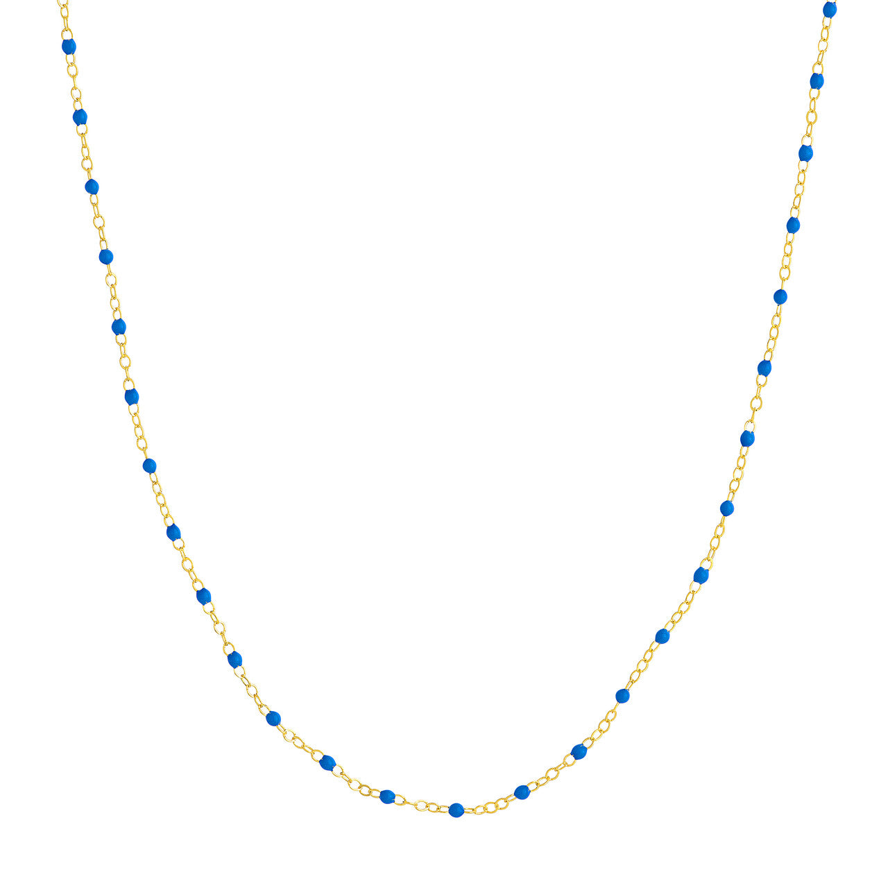 14ky Cobalt Enamel Piatto Bead Necklace