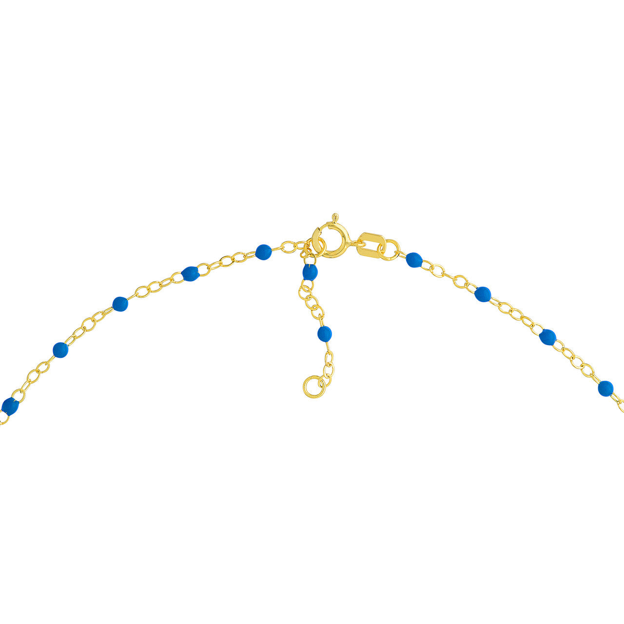 14ky Cobalt Enamel Piatto Bead Necklace