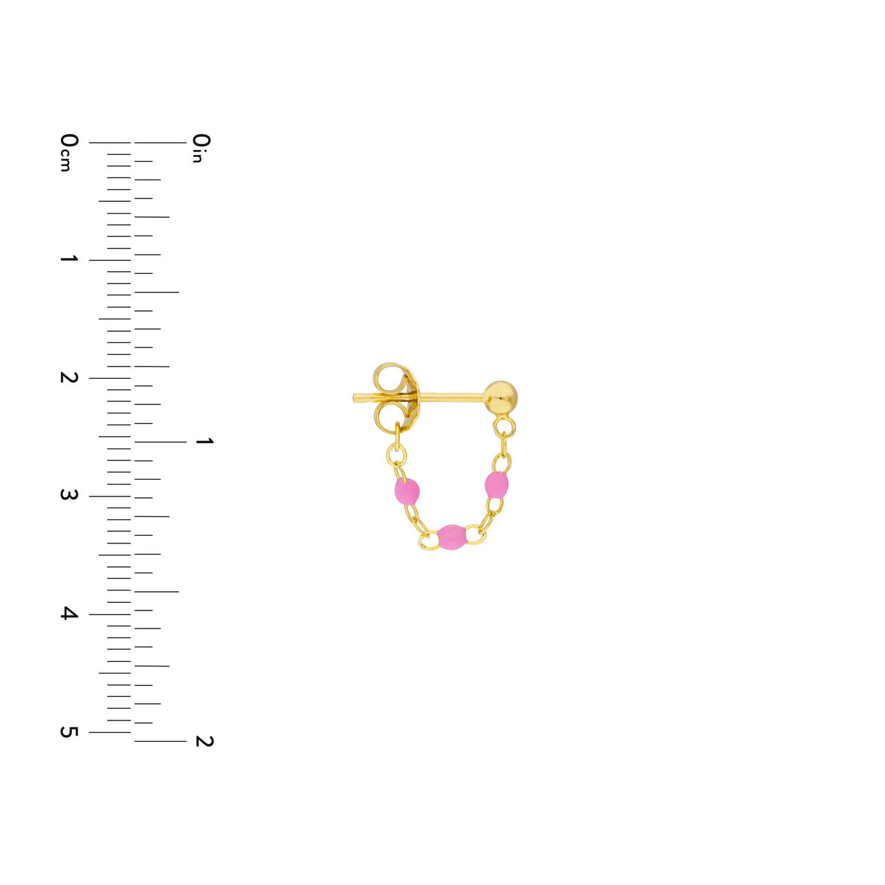 14ky Bubblegum Pink Enamel Piatto Bead Earrings