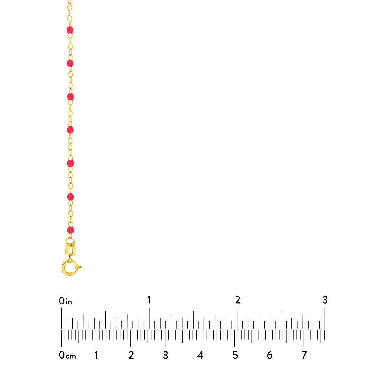 14ky Neon Pink Enamel Piatto Bead Necklace