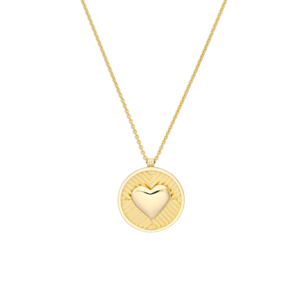 14k Gold Heart Medallion Necklace