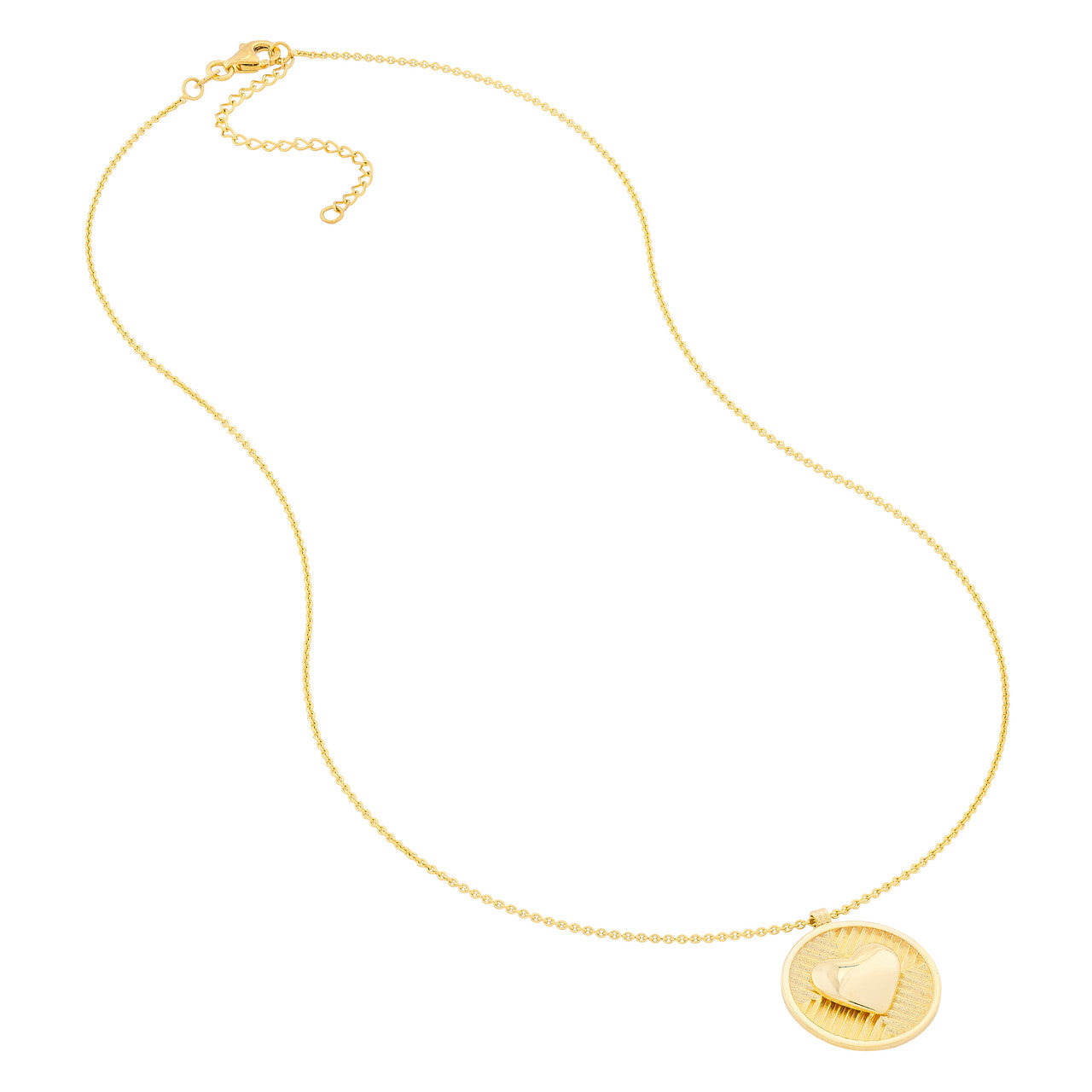 14k Gold Heart Medallion Necklace