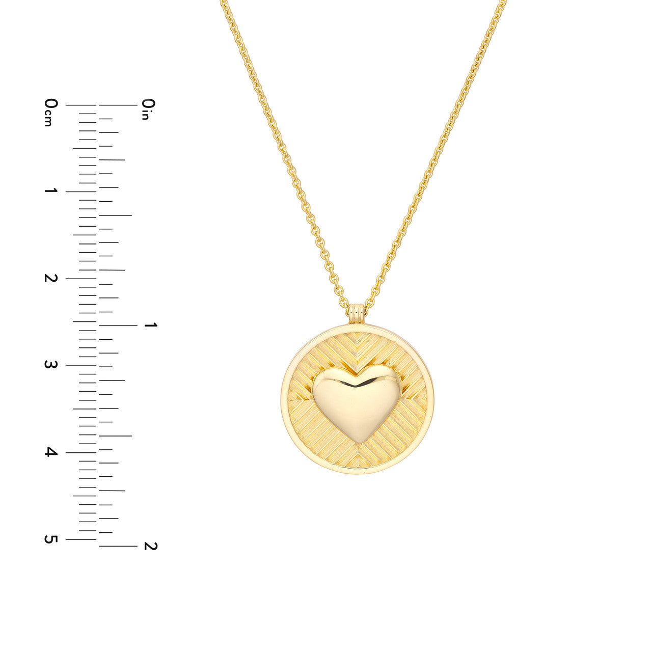 14k Gold Heart Medallion Necklace