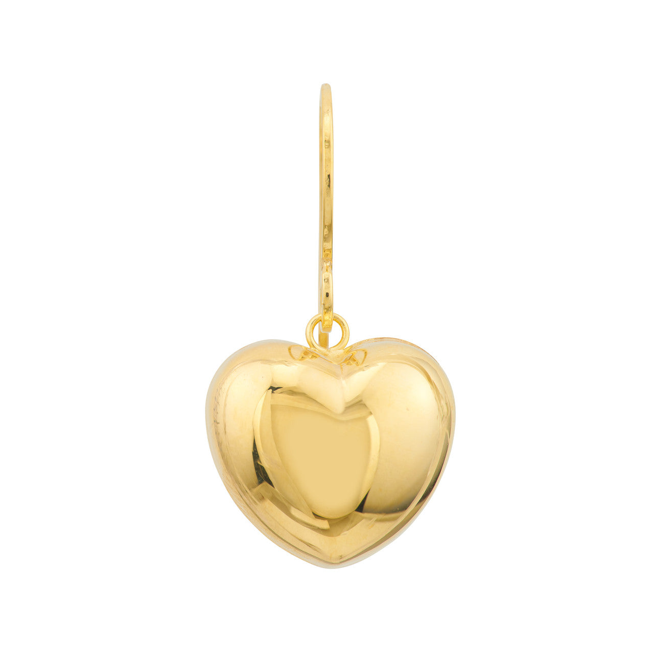 14k Gold Puffed Heart Earrings