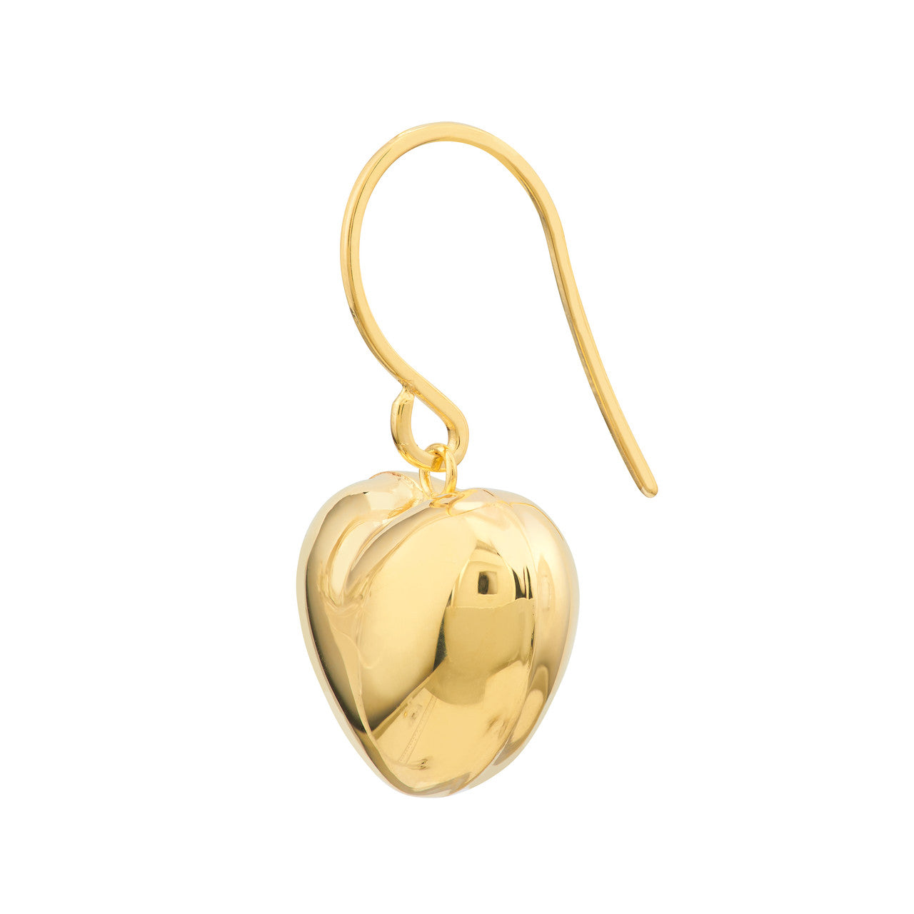 14k Gold Puffed Heart Earrings