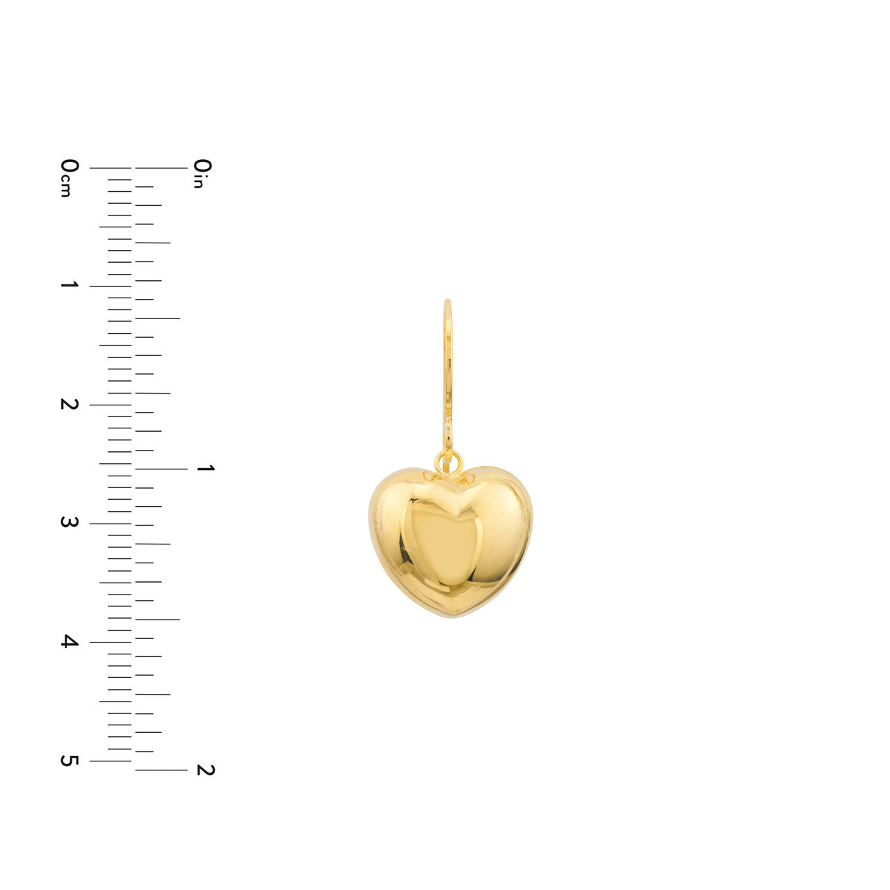 14k Gold Puffed Heart Earrings
