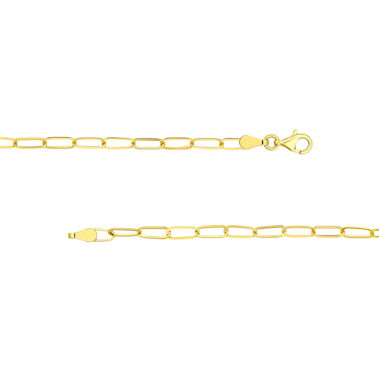 14k Gold Puffed Heart Paperclip Bracelet