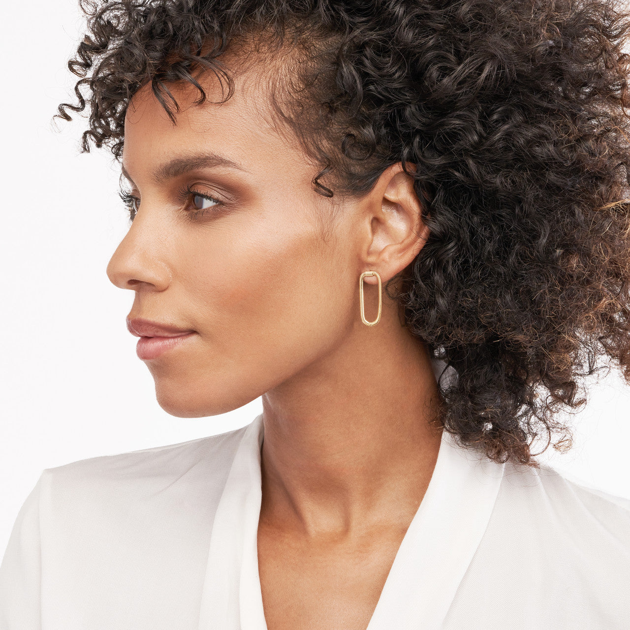 14k Gold Loop Snake Chain Earrings