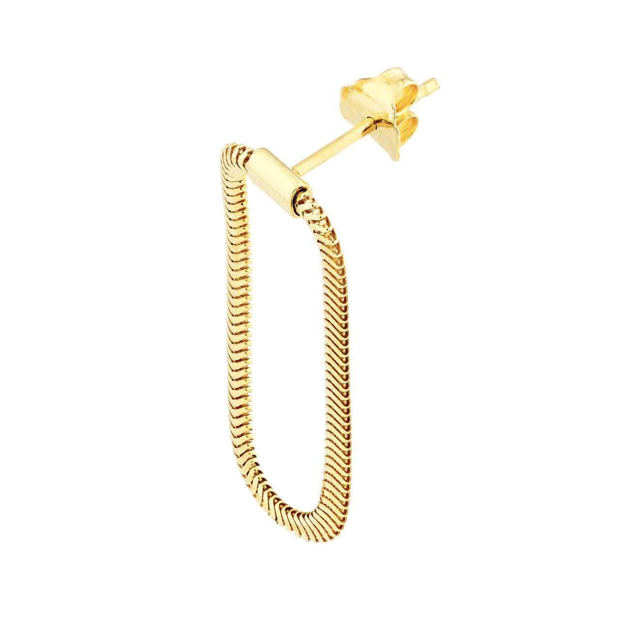 14k Gold Loop Snake Chain Earrings