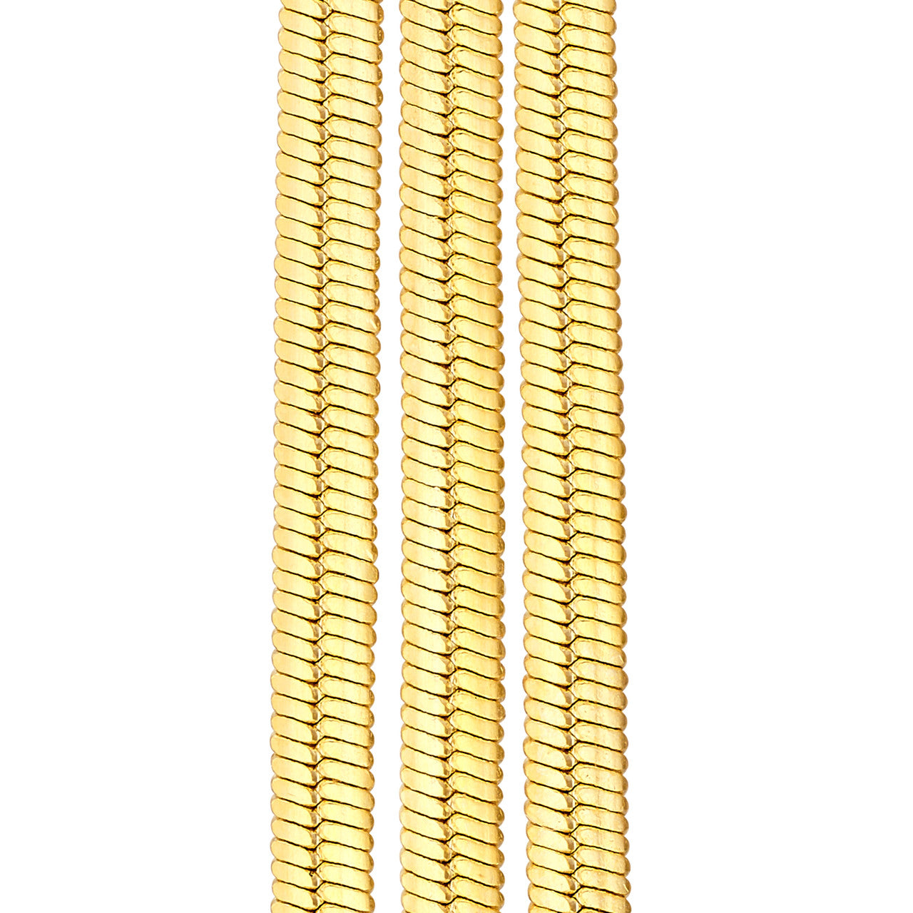 14k Gold Triple Herringbone Chain Earrings