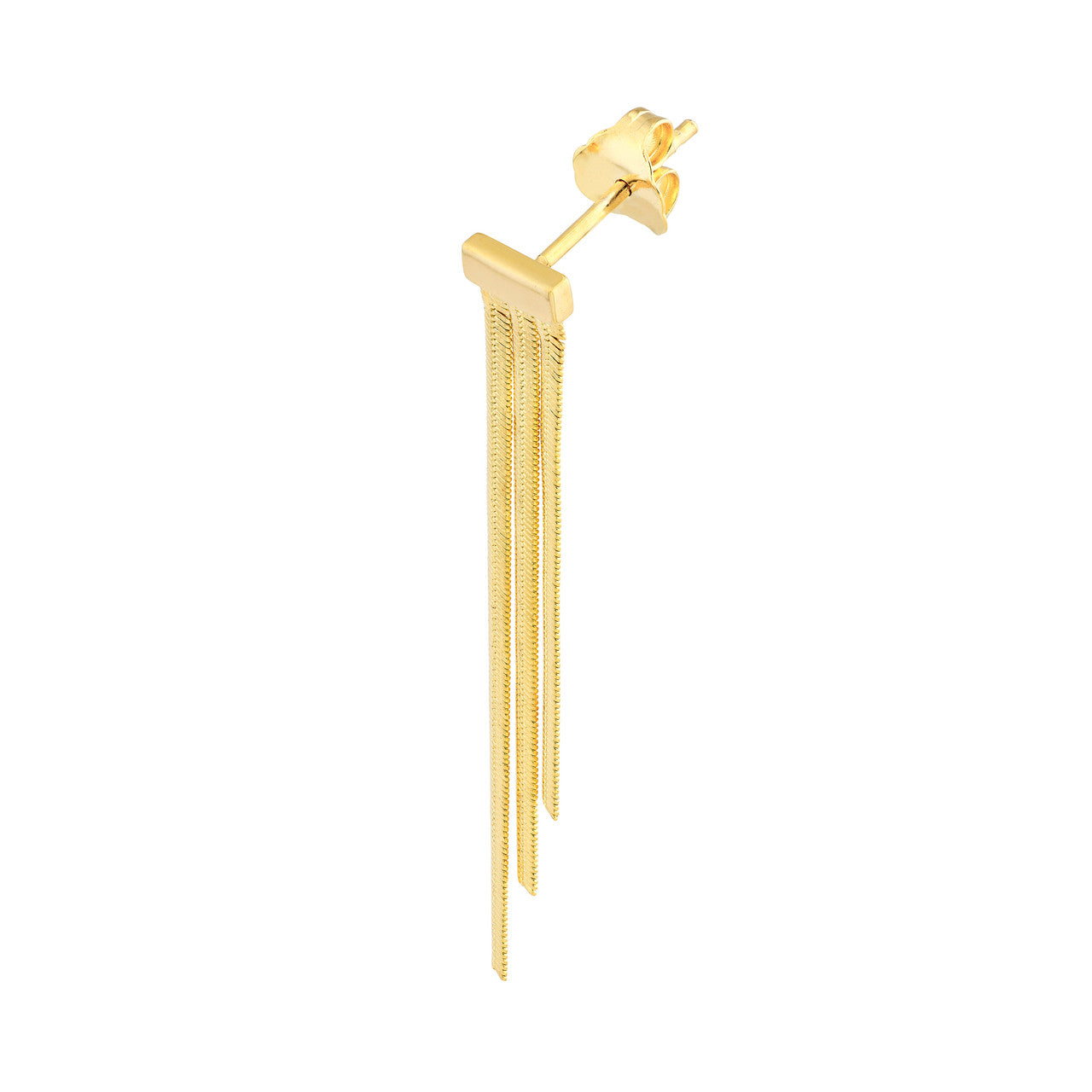 14k Gold Triple Herringbone Chain Earrings