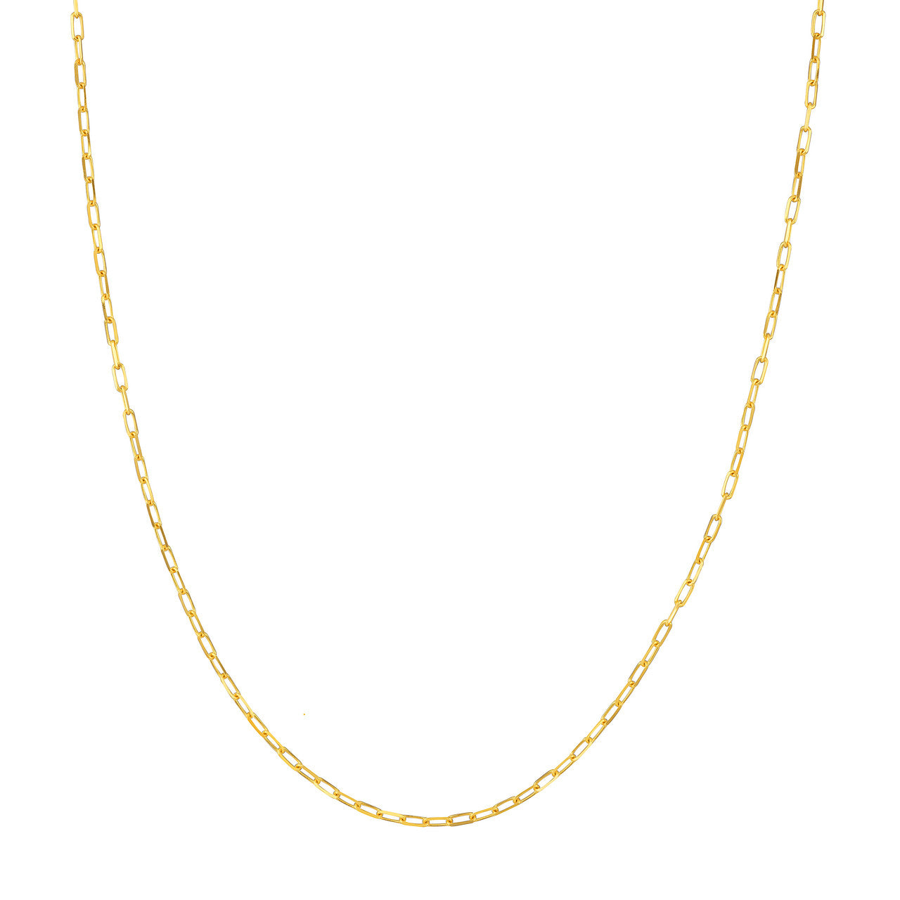 14k Gold Petite 18 Inch Paperclip Chain