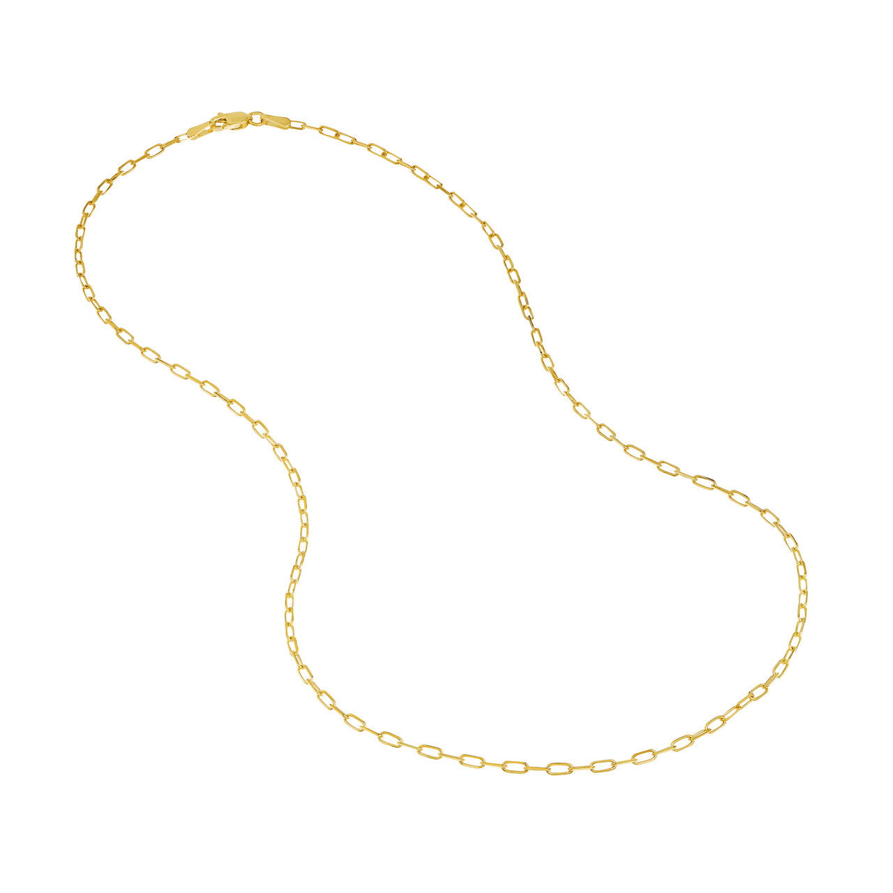 14k Gold Petite 18 Inch Paperclip Chain