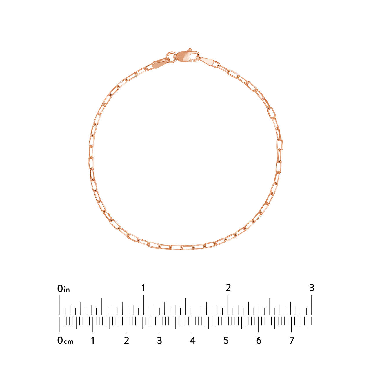 14k Paperclip Dainty Bracelet - Rose Gold