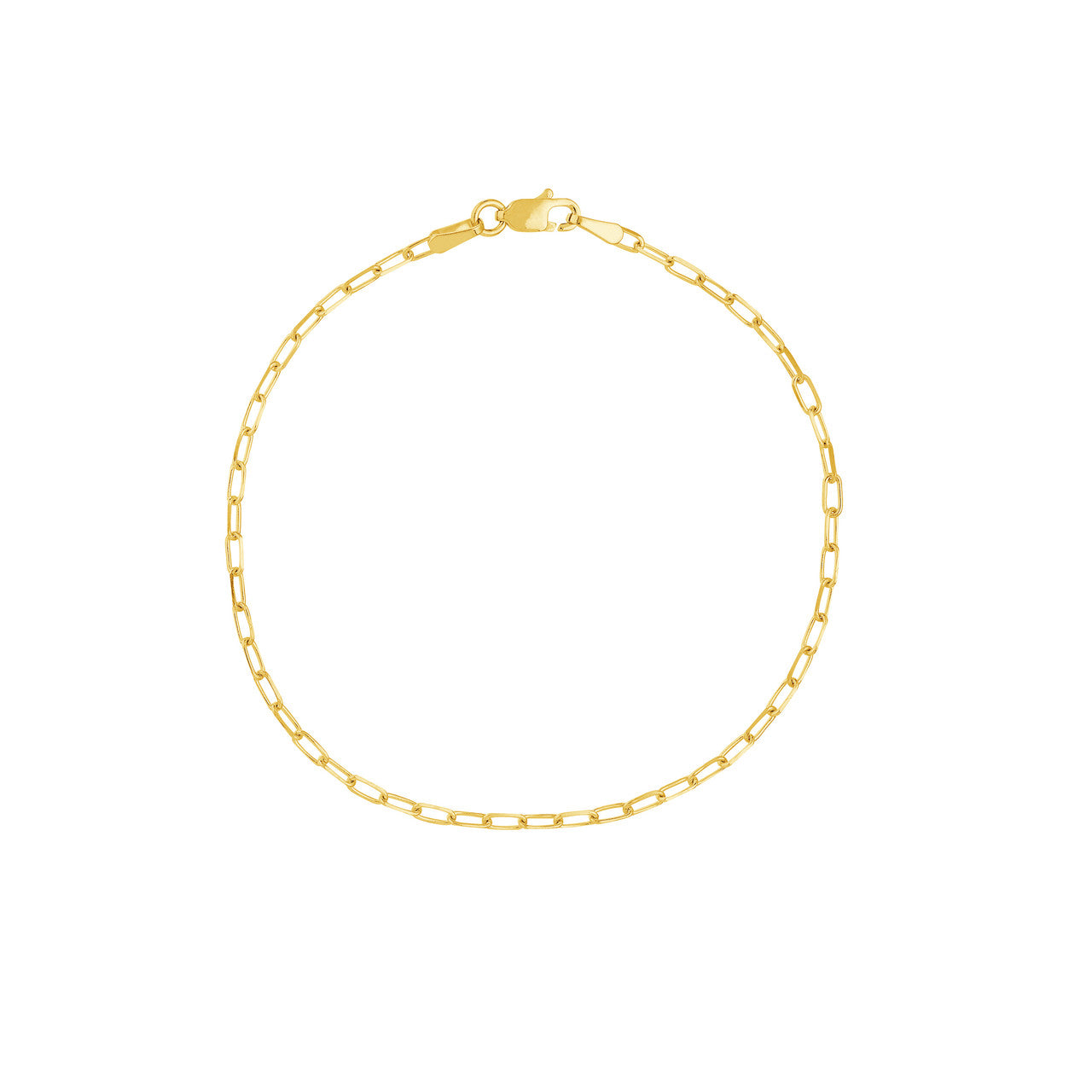 14k Paperclip Dainty Bracelet - Yellow Gold