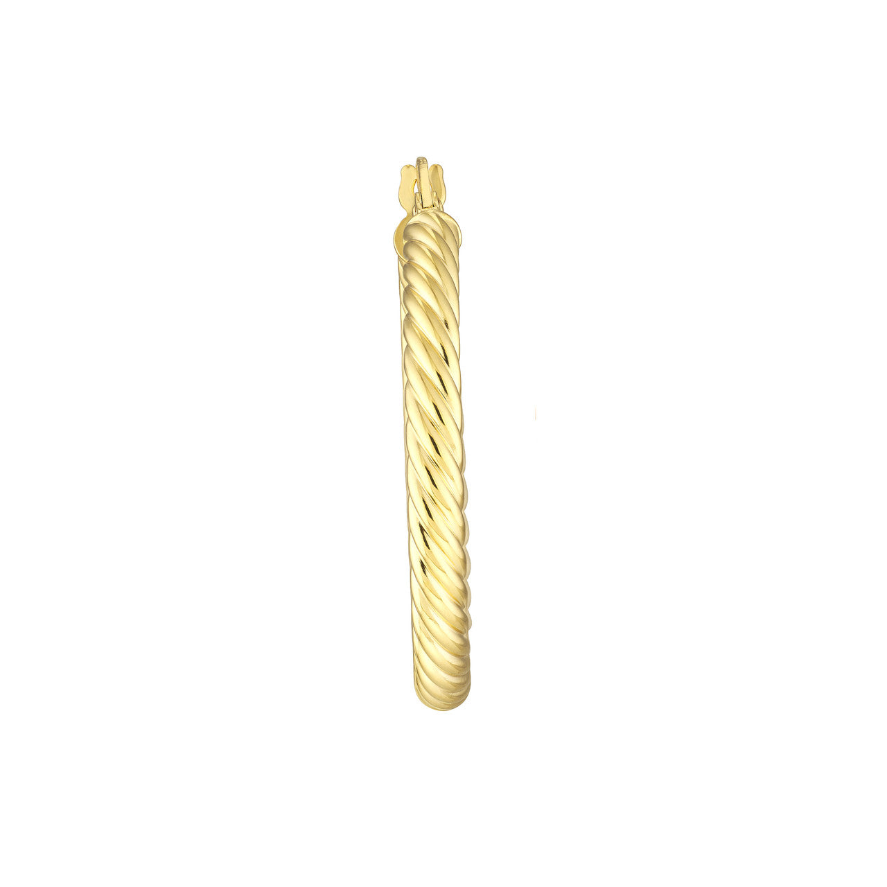 14k Gold Cable Hoop Earrings Medium