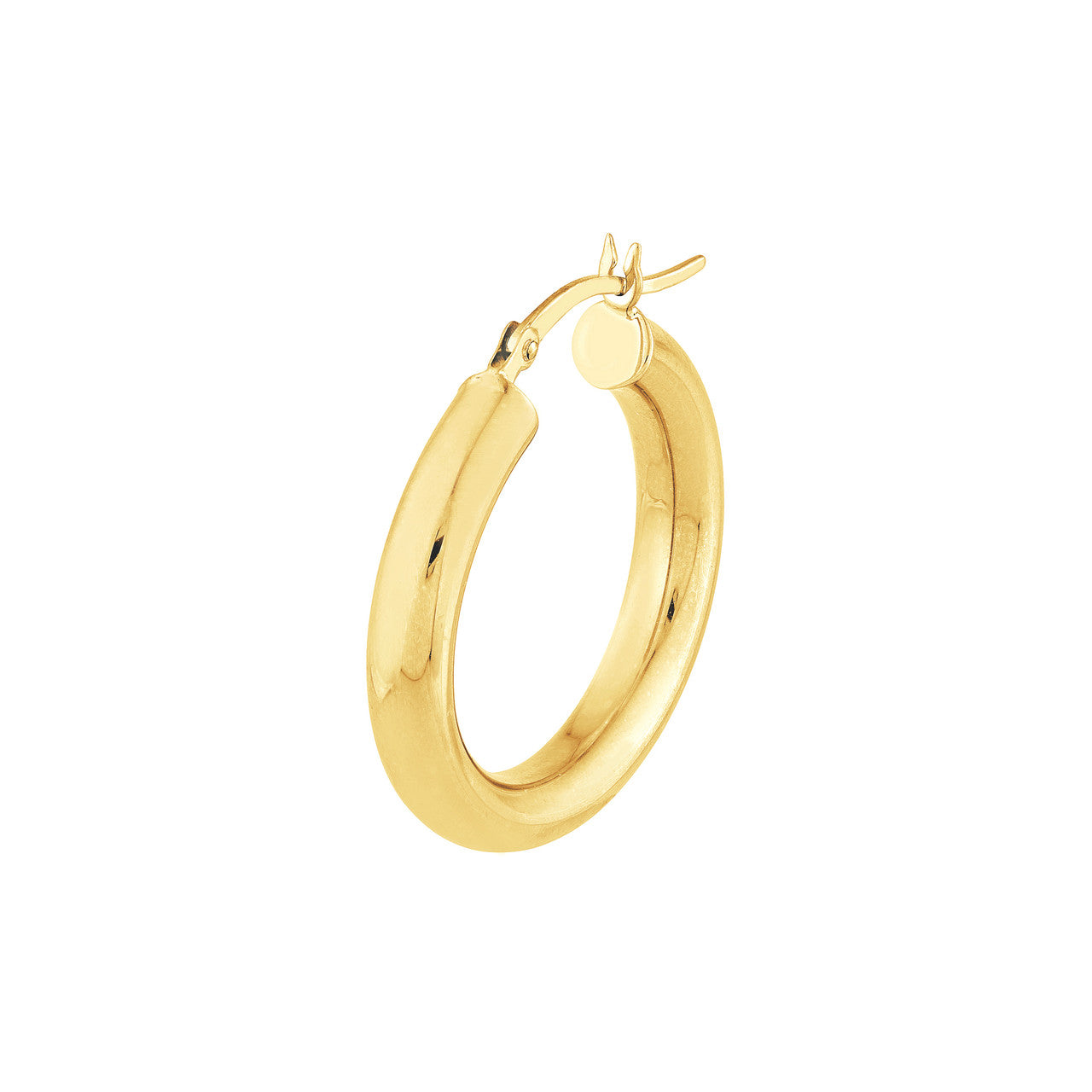 14k Gold Medium Tube Hoop Earrings