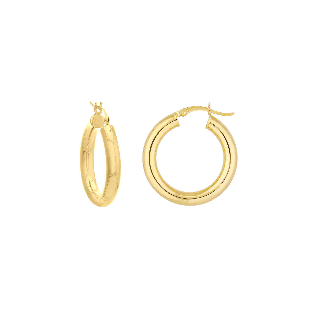 14k Gold Medium Tube Hoop Earrings