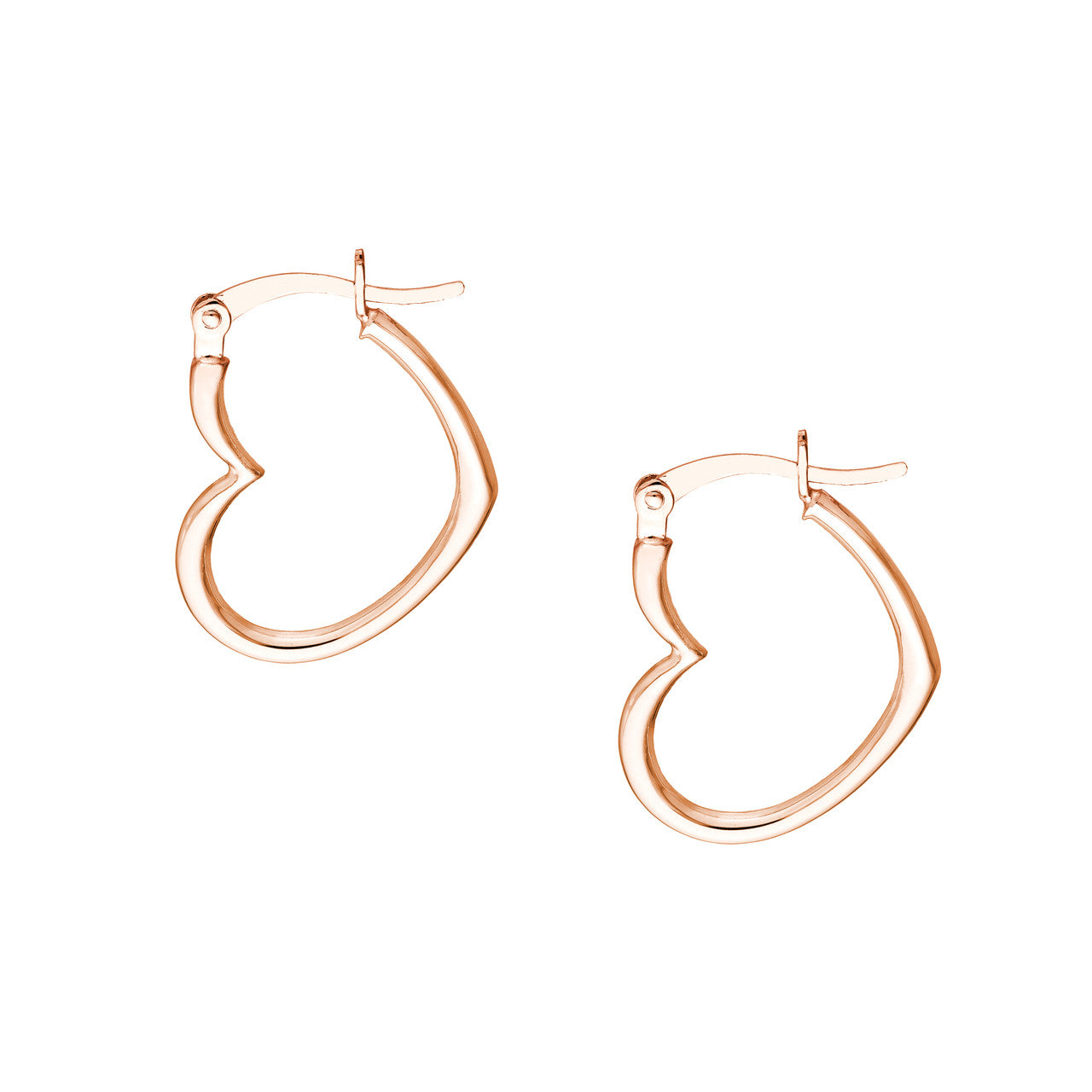 14k Gold Heart Shaped Hoop Earrings