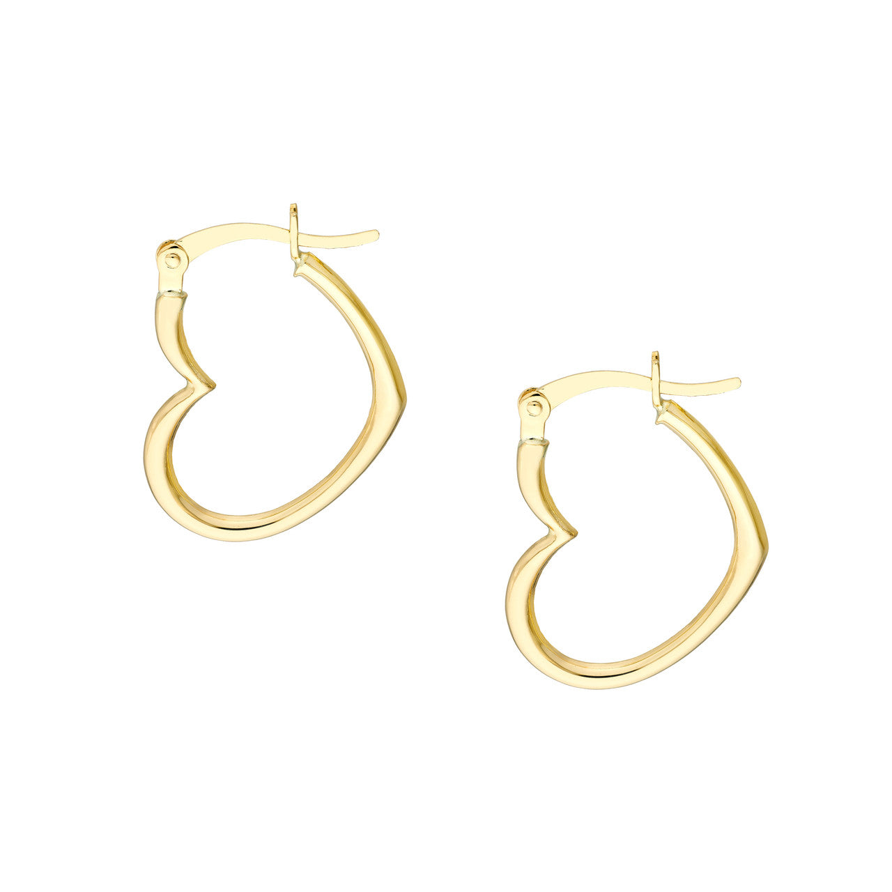 14k Gold Heart Shaped Hoop Earrings
