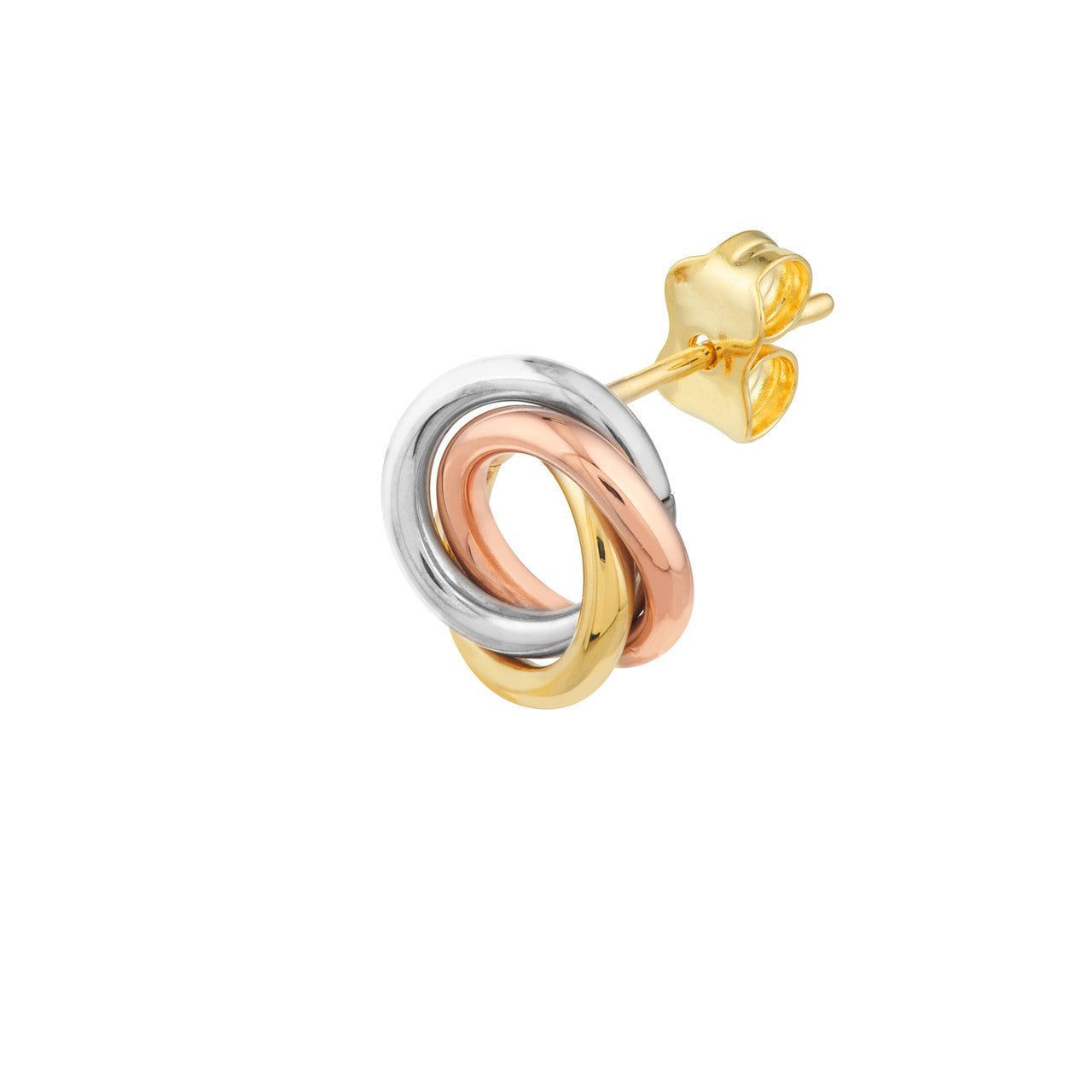 14k Gold Tri Color Love Knot Earrings