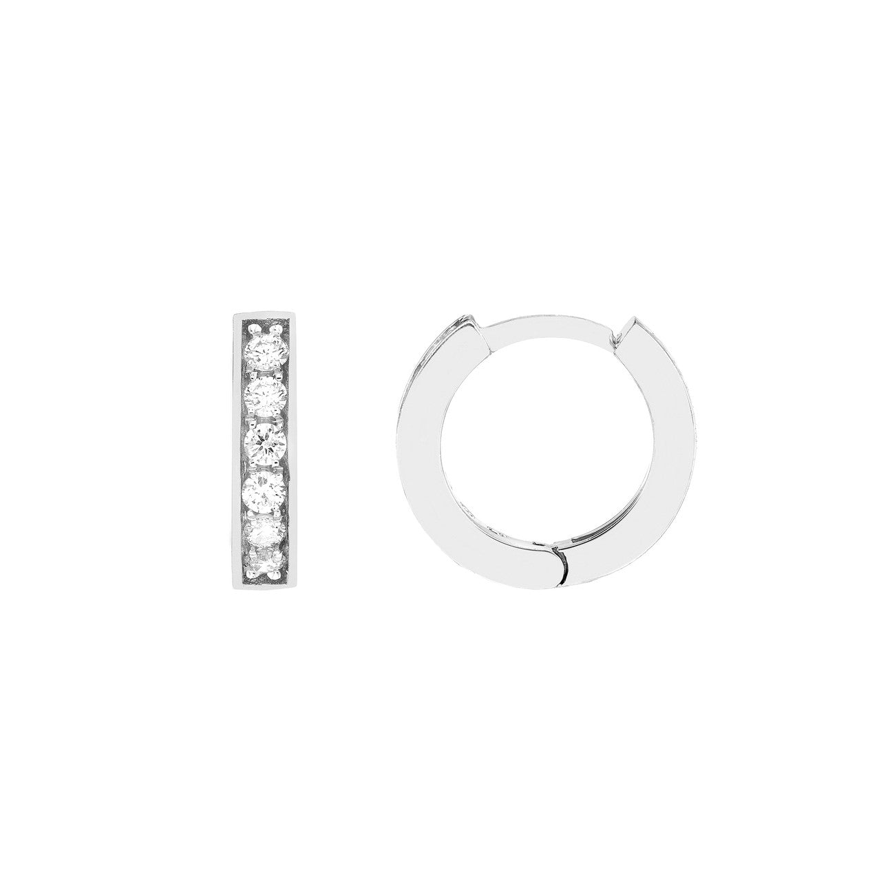 14k Gold .15tw Diamond Huggie Earrings