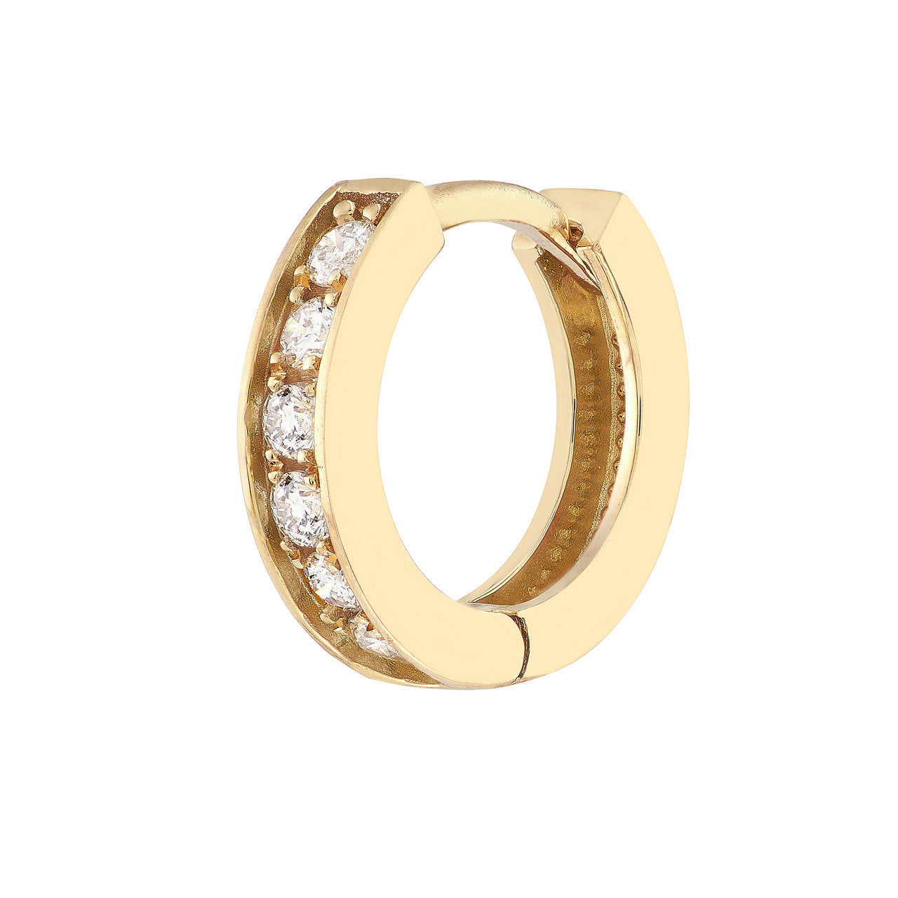 14k Gold .15tw Diamond Huggie Earrings