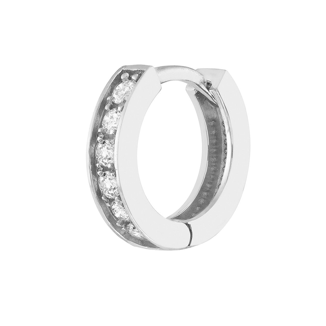 14k Gold .15tw Diamond Huggie Earrings
