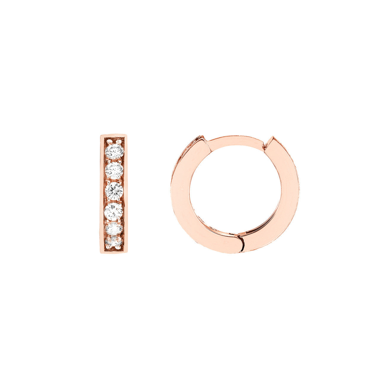 14k Gold .15tw Diamond Huggie Earrings