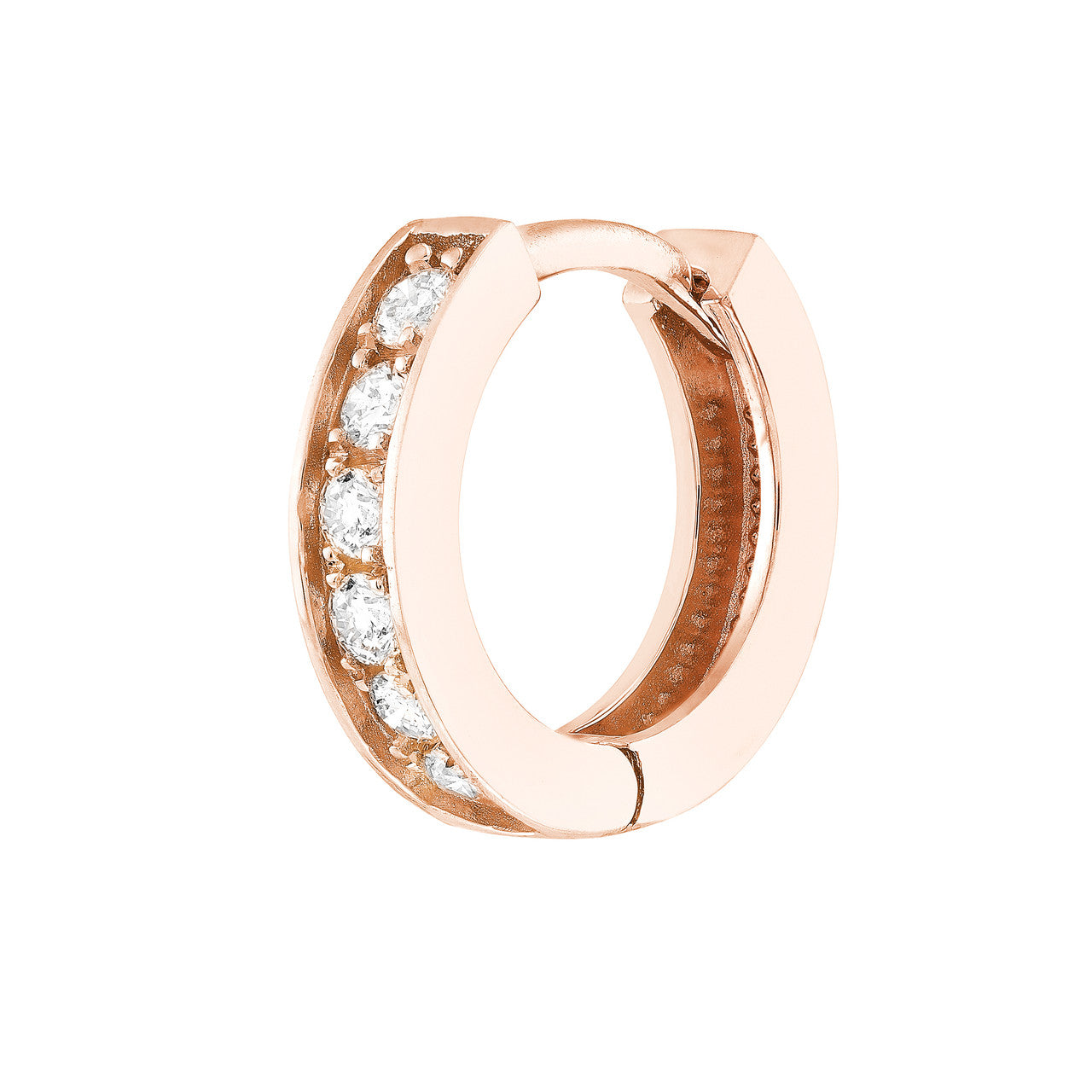 14k Gold .15tw Diamond Huggie Earrings