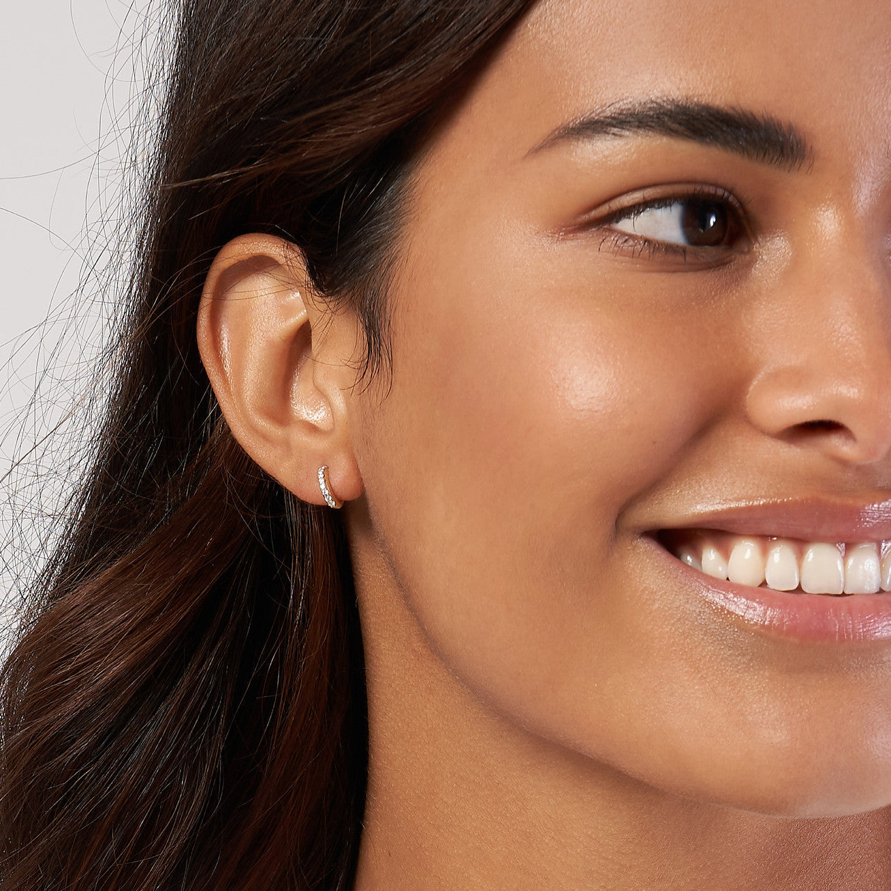 14k Gold .15tw Diamond Huggie Earrings