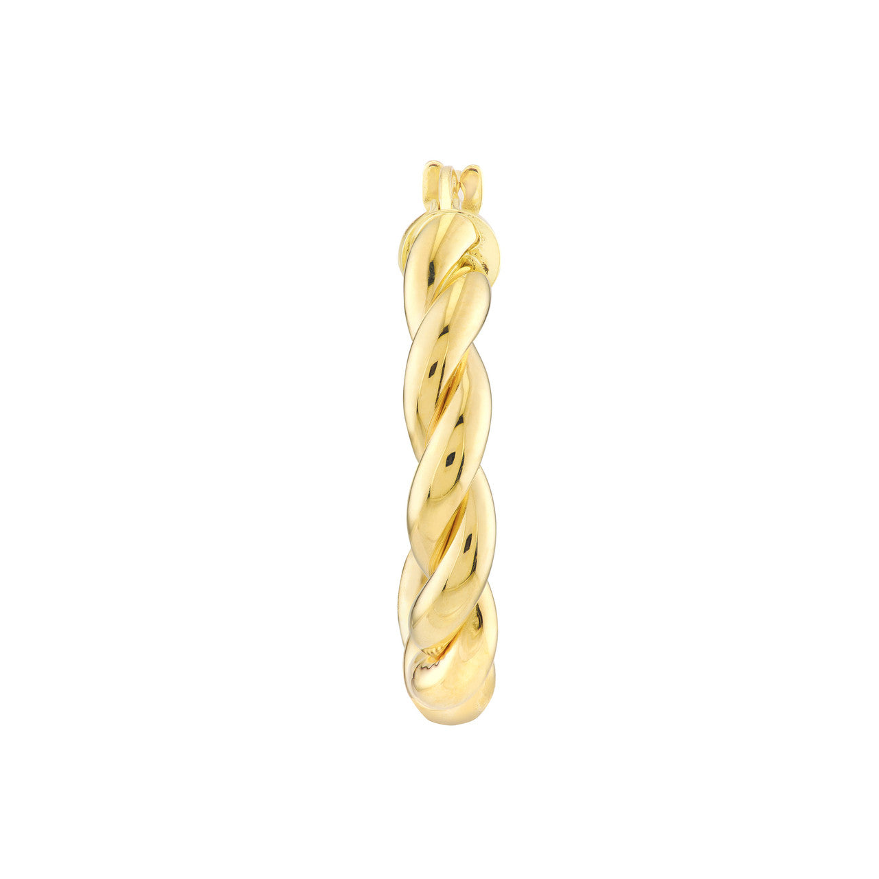 14k Gold Twist Medium Hoop Earrings
