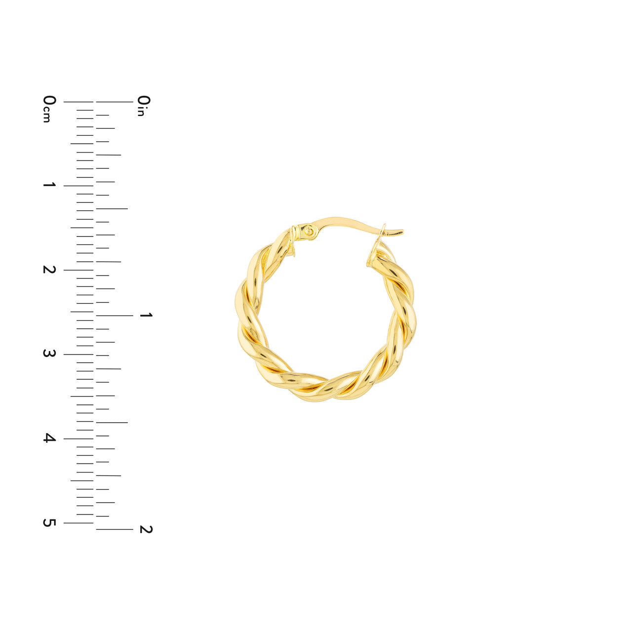 14k Gold Twist Medium Hoop Earrings