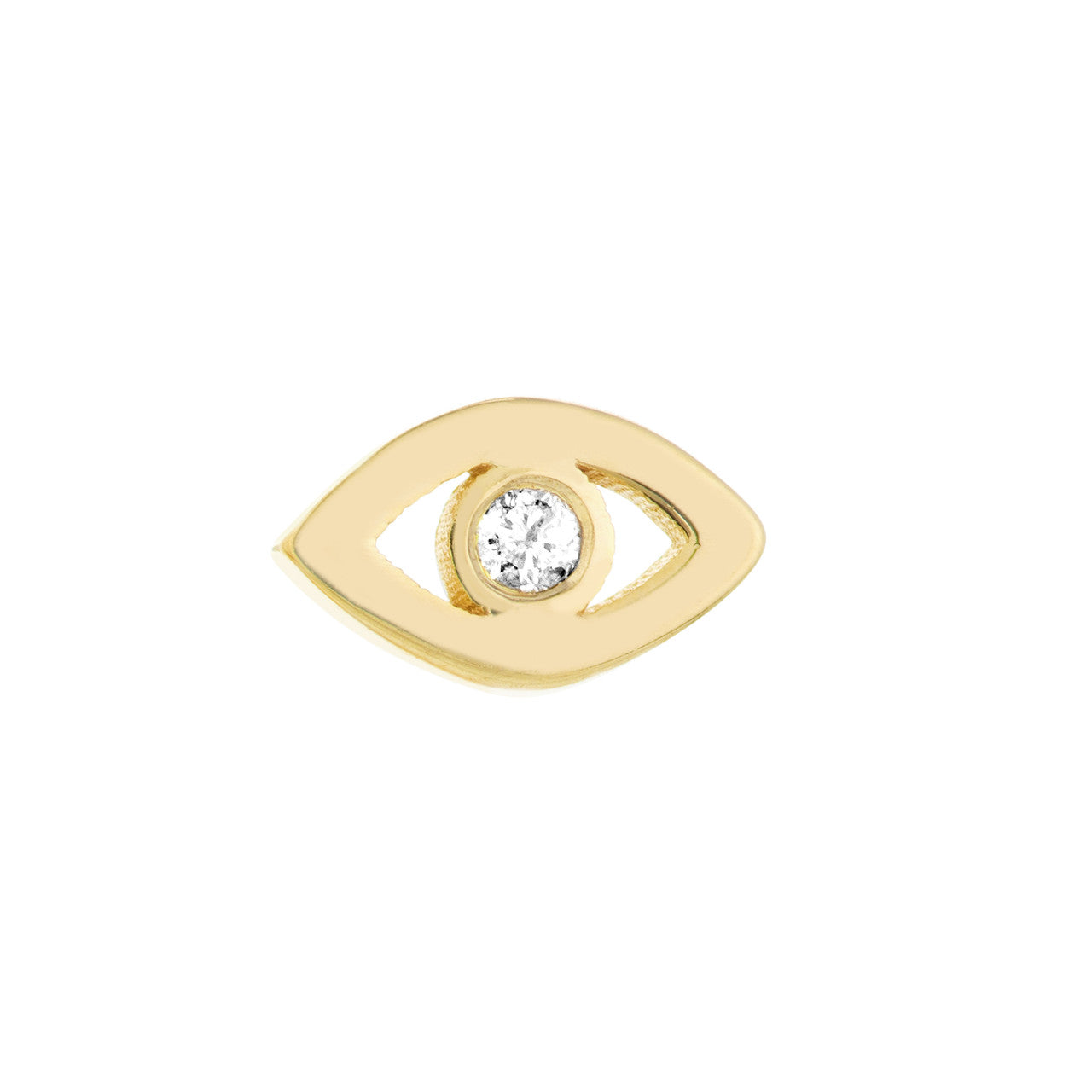 14k Gold Petite Diamond Evil Eye Stud Earrings