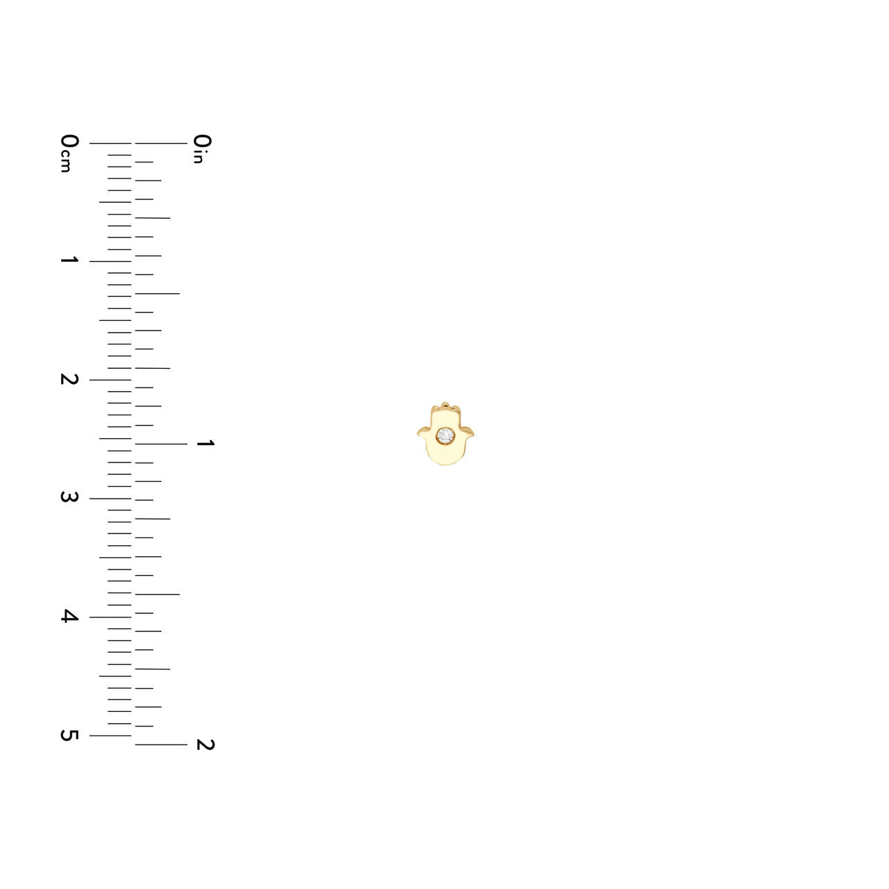 14k Gold Petite Diamond Hamsa Stud Earrings