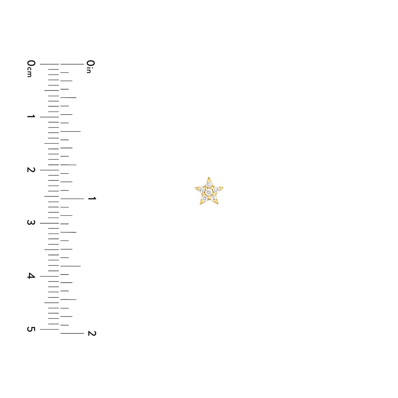 14k Gold Mini Diamond Star Stud Earrings