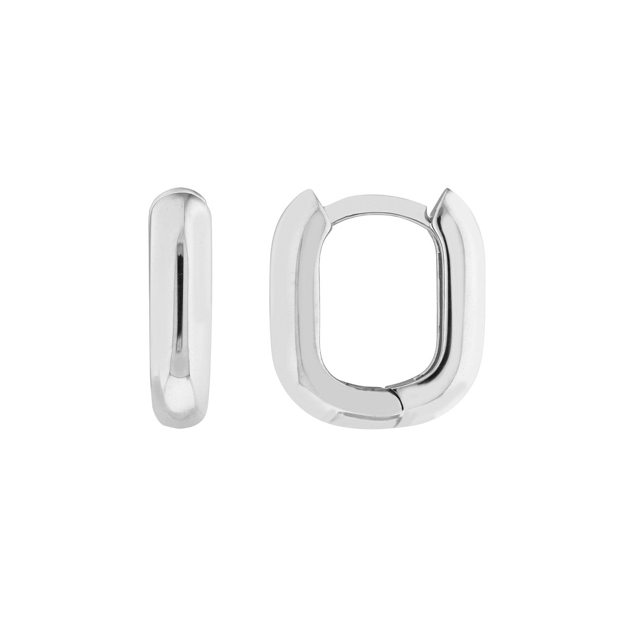 14k Elongated Huggie Earrings