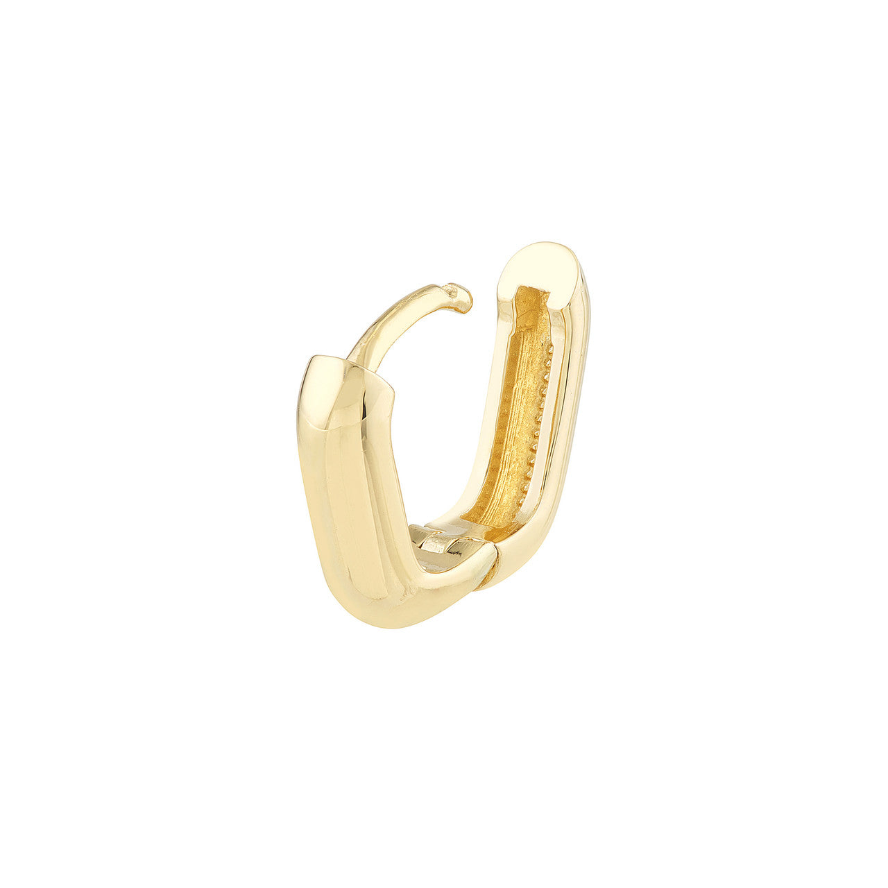 14k Elongated Huggie Earrings