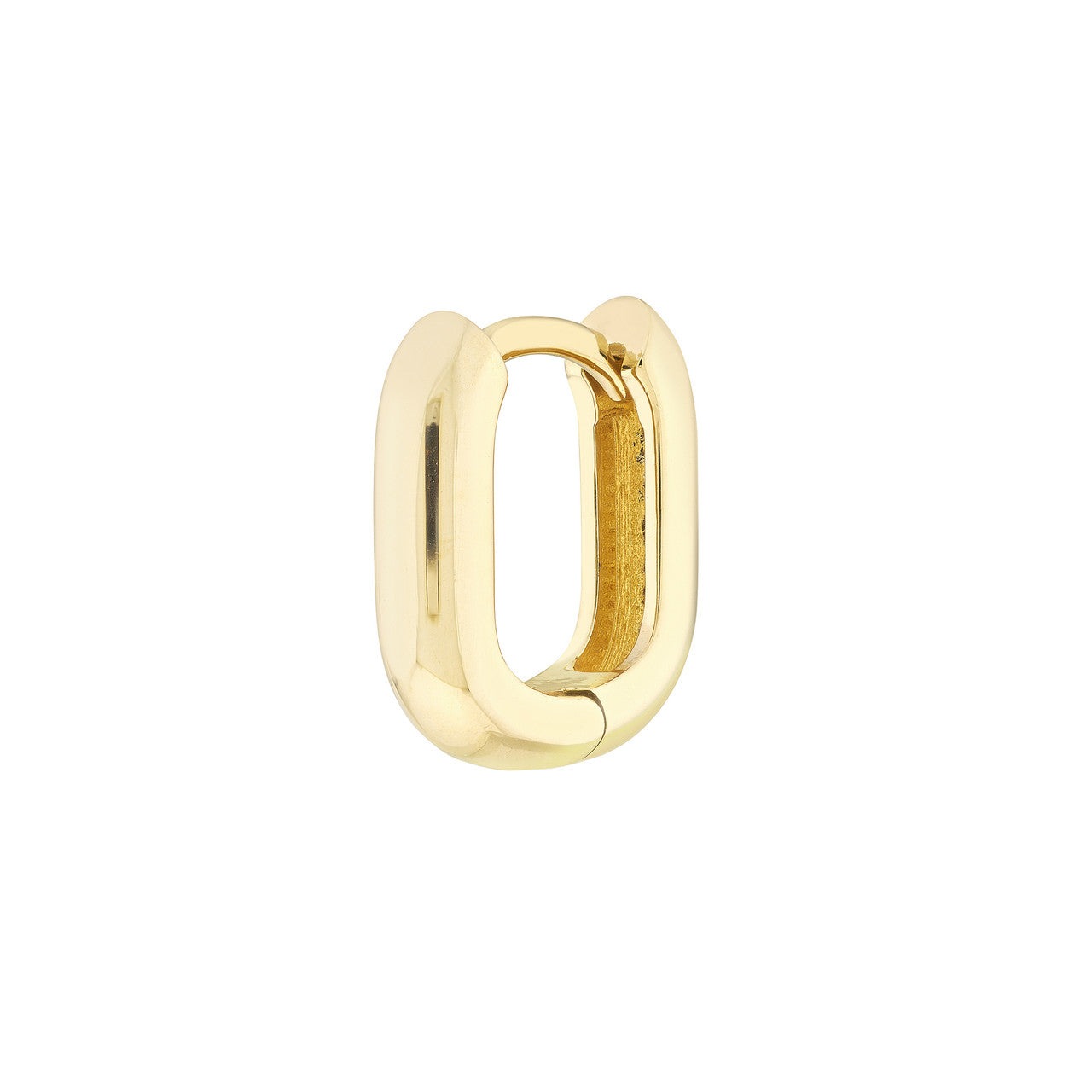 14k Elongated Huggie Earrings